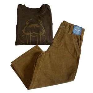Gymboree 2T NWT Outfit Set Walrus Thermal Shirt & Brown Corduroy Pants 2008